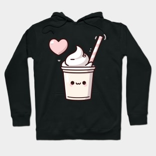 Kawaii Cute Vanilla Ice Cream with a Big Heart | Summer Time Design for Kawaii Lovers Hoodie